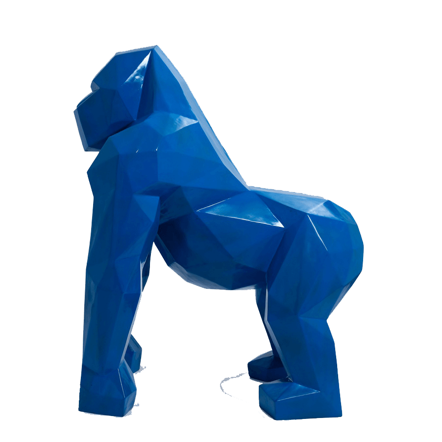 kamina 120cm statue gorille origami geant taille xl colori bleu fonce 1 | The Luxury Box