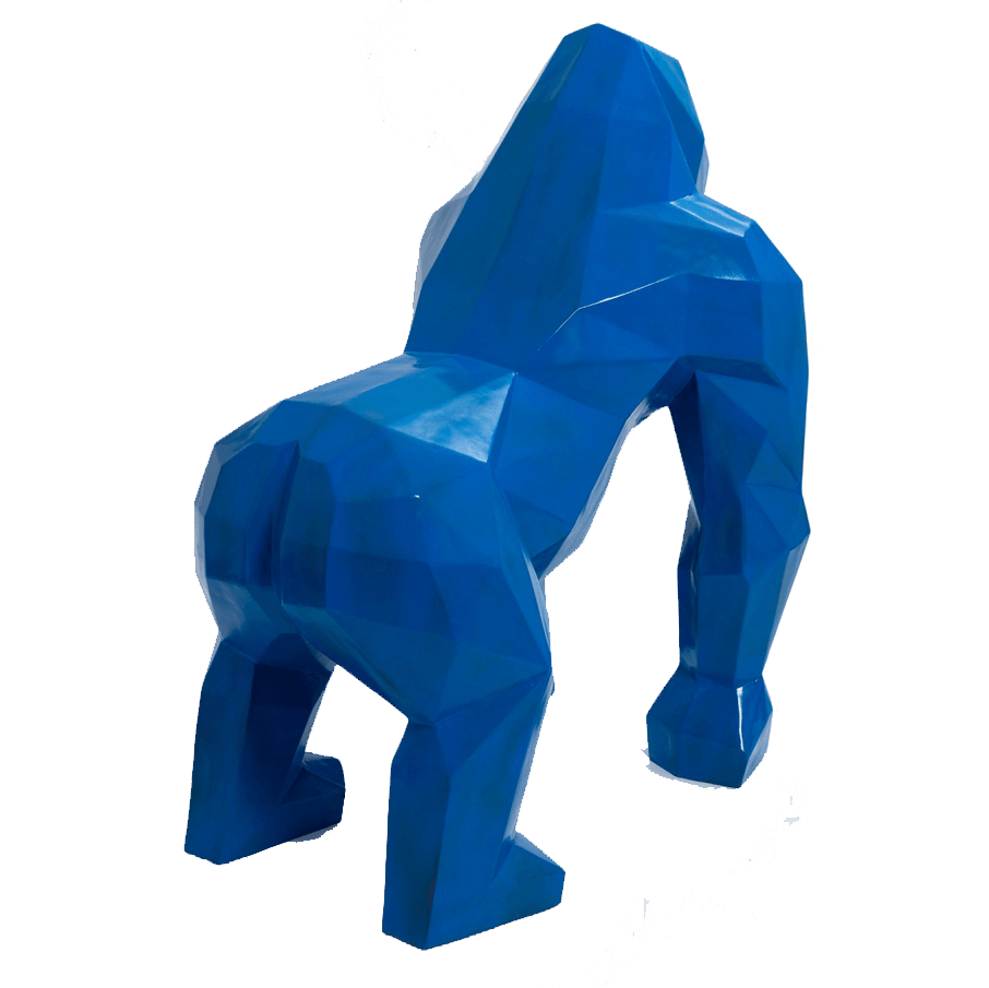 kamina 120cm statue gorille origami geant taille xl colori bleu fonce 4 | The Luxury Box