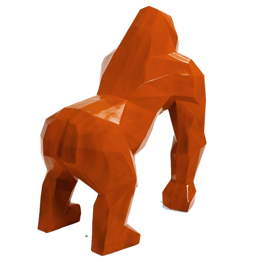 kamina 120cm statue gorille origami geant taille xl colori orange 2 | The Luxury Box