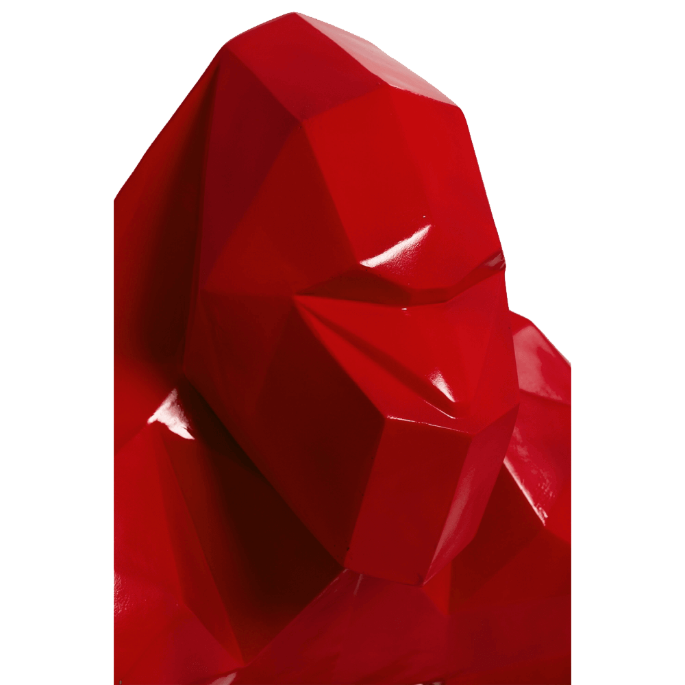 kamina 120cm statue gorille origami geant taille xl colori rouge 1 | The Luxury Box