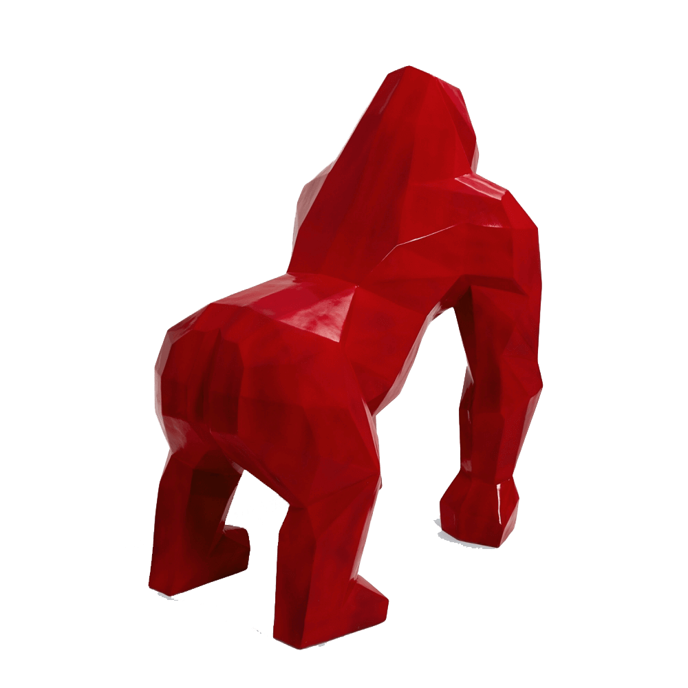 kamina 120cm statue gorille origami geant taille xl colori rouge 2 | The Luxury Box