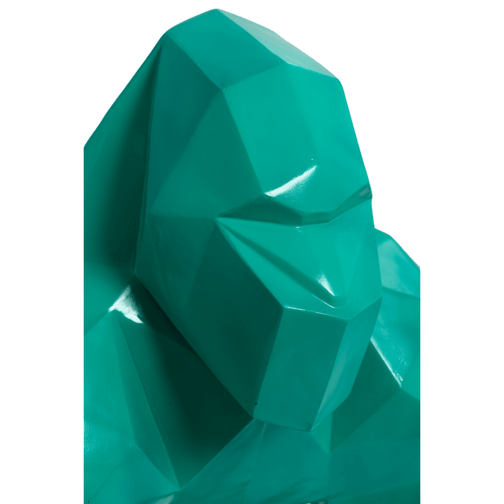kamina 120cm statue gorille origami geant taille xl colori vert canard 1 | The Luxury Box